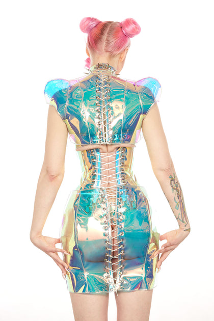 Artifice Clothing - Delaney MicahLynne in a Holographic PVC