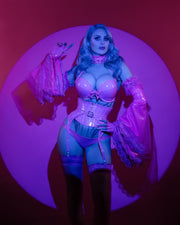 Flowing mesh, lace and PVC sleeves