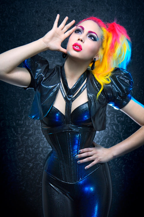 Artifice Products - Rainbow Padded bust cup PVC Corset – Artifice