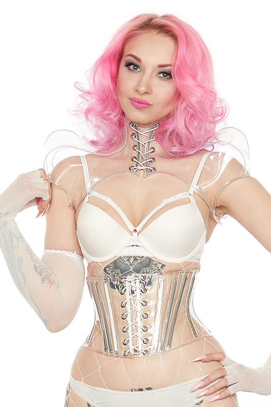 Artifice Products - Front Eyelets PVC Underbust corset – Artifice Clothing