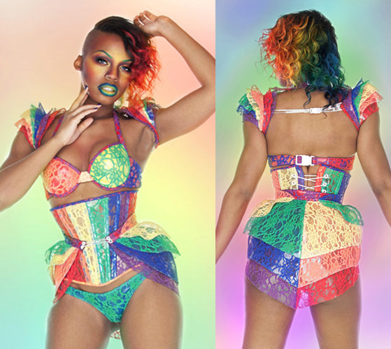 Artifice Products - Clear PVC and Rainbow Lace Hip Armour – Artifice  Clothing